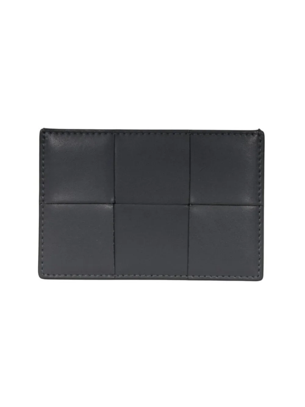 Bottega Veneta Mens Cassette Card Holder Gray Leather Wallet Greay Multi Pocket